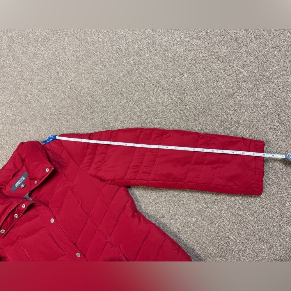 Kenneth Cole Reaction: Women's Down Red Puffer Jacket, Size L - Picture 8 of 11